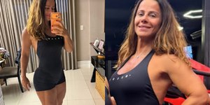 Viviane Araujo surge bronzeadíssima na academia após viagem