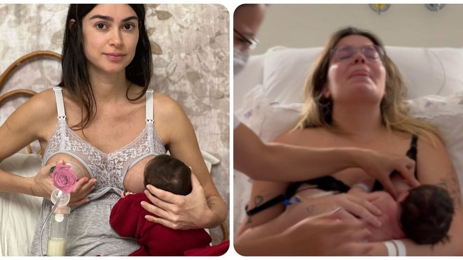Influencers mostram a real da maternidade e amamentação 