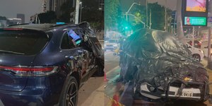 SP: sem CNH, jovem bate Porsche em viatura e fere dois policiais