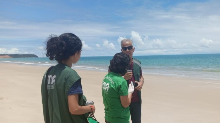 Funcionários do IMA analisam água do mar de Alagoas em possível caso de Maré Vermelha