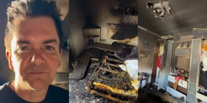 Regis Danese mostra destruição causada por incêndio em casa
