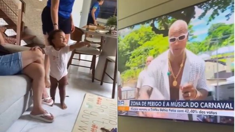 Filha de Léo Santana reage ao ver o pai ganhar o hit do Carnaval 2023