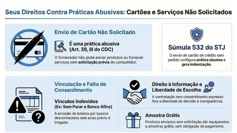 Infográfico sobre direitos do consumidor contra práticas abusivas