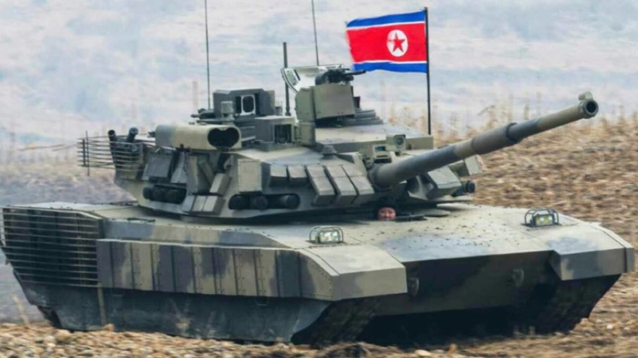 Kim Jong-un dirigindo um tanque de guerra
