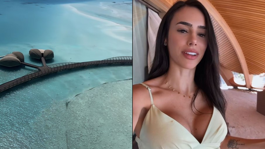 Bruna Biancardi e Neymar estão com amigos e familiares no resort para comemorar o 1º ano de Mavie