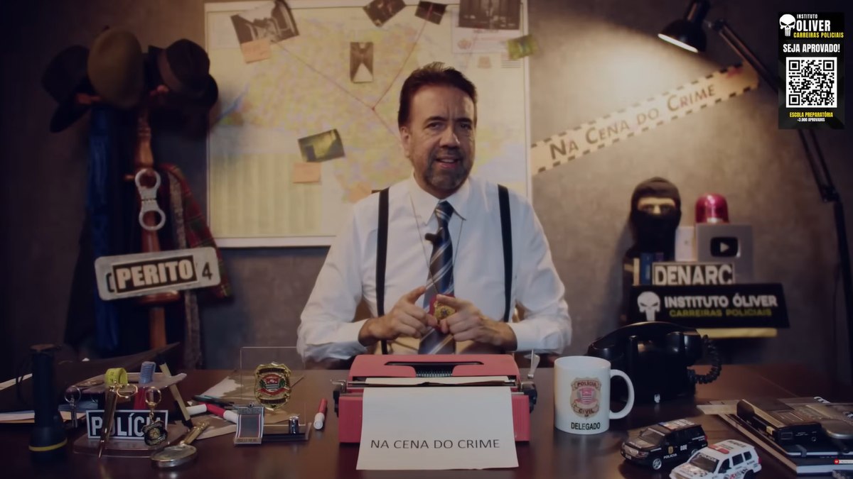 Jorge Lordello durante episódio do podcast Na Cena do Crime Jorge Lordello durante episódio do podcast Na Cena do Crime