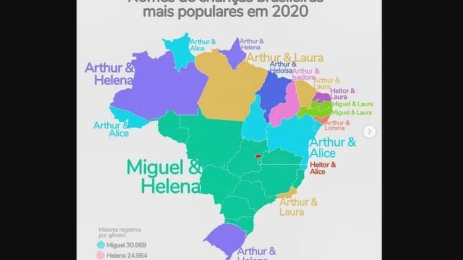 Relação de nomes com estados brasileiros