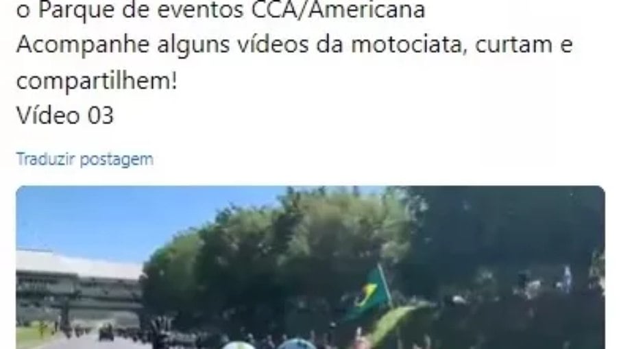 Perfil oficial da Gettr faz propaganda de motociatas de Bolsonaro pelo Brasil