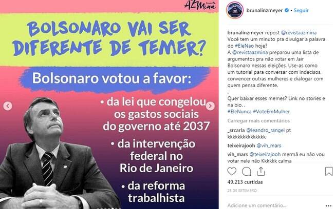 Famosos contra Bolsonaro que utilizaram de argumentação nas redes sociais