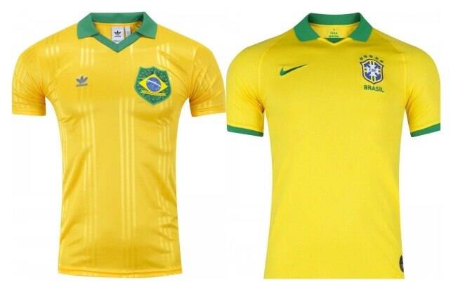 Camisas do Brasil da Adidas e da Nike