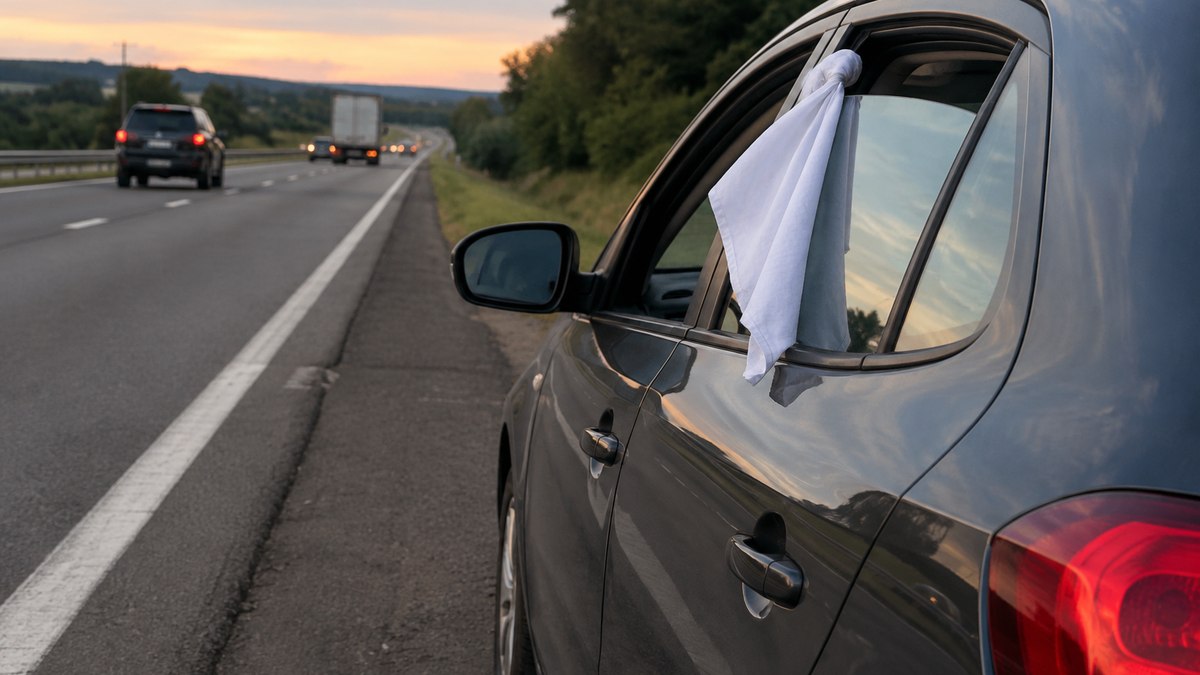 Viu um pano branco na janela do carro? Entenda o significado