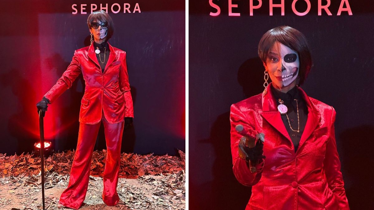 Rita Batista como 'Senhora do Tempo' no Halloween da Sephora Rita Batista como 'Senhora do Tempo' no Halloween da Sephora