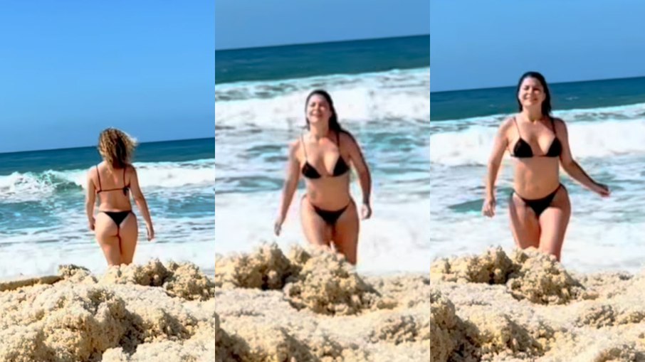Bárbara Borges curte praia no final de semana