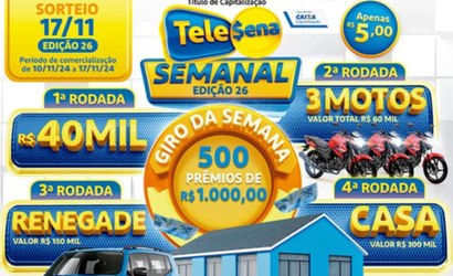 Tele Sena Semanal 17/11/2024: saiba o resultado do 26º sorteio de hoje