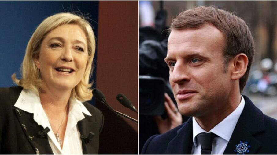 Marine Le Pen e Emmanuel Macron disputam segundo turno das eleições na França no próximo domingo (24)