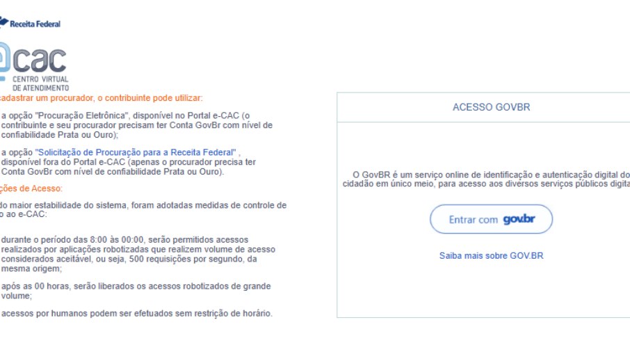 Portal Centro Virtual de Atendimento ao Contribuinte (E-CAC)