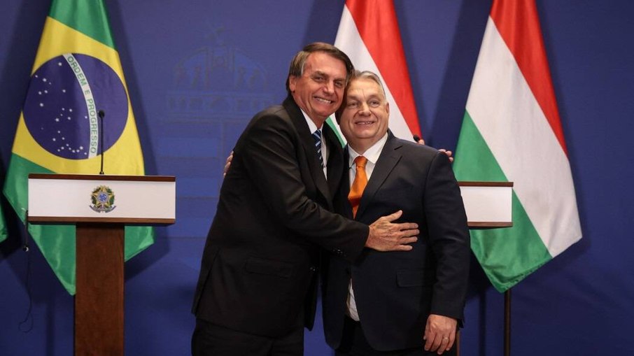 Jair Bolsonaro e Viktor Orbán, primeiro-ministro da Hungria