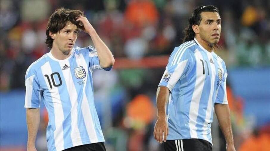 Messi e Tévez atuaram juntos na seleção argentina