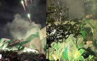 Torcida de rival do São Paulo na Liberta faz festa em SP; assista