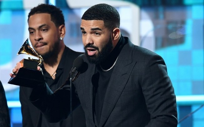 O rapper canadense Drake na 61ª edição do Grammy Awards, em 10 de fevereiro de 2019, em Los Angeles, Califórnia