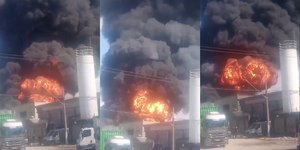 Vídeo: incêndio de grandes proporções atinge fábrica em Guarulhos