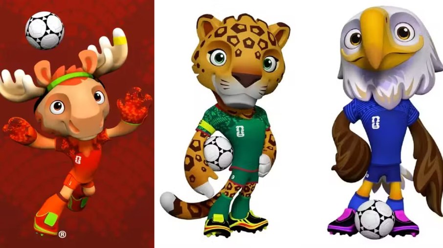 Maple, Zayu e Clutch, mascotes da Copa do Mundo 2026. Maple, Zayu e Clutch, mascotes da Copa do Mundo 2026.