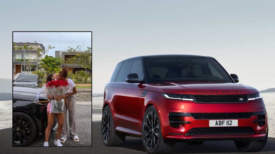 Brunna comemorando o presentão de Ludmilla - o Range Rover Sport