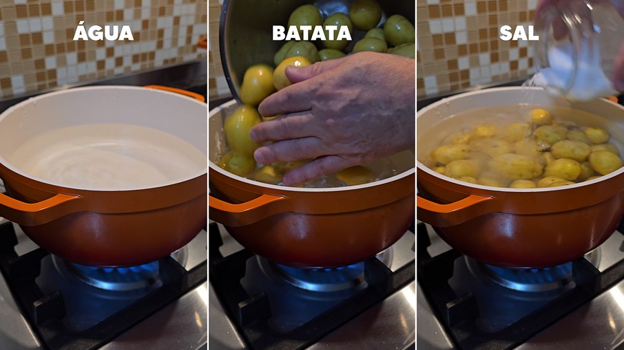 Batatas na panela
