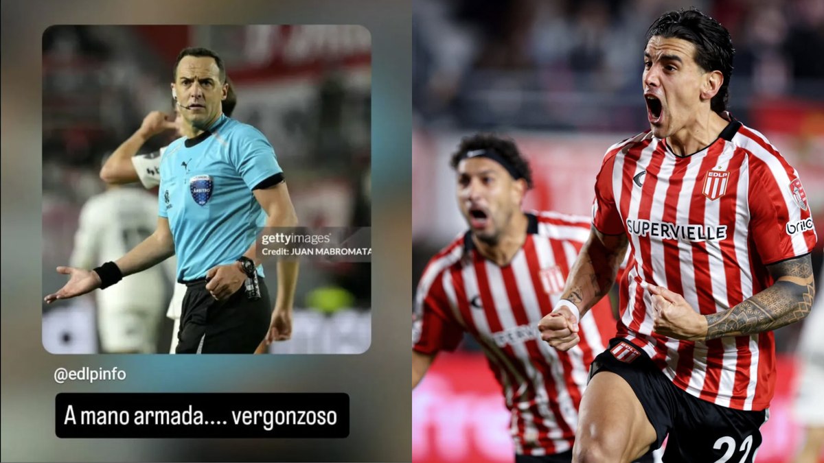 A equipe do Estudiantes se revoltou com a arbitragem após o jogo contra o Corinthians