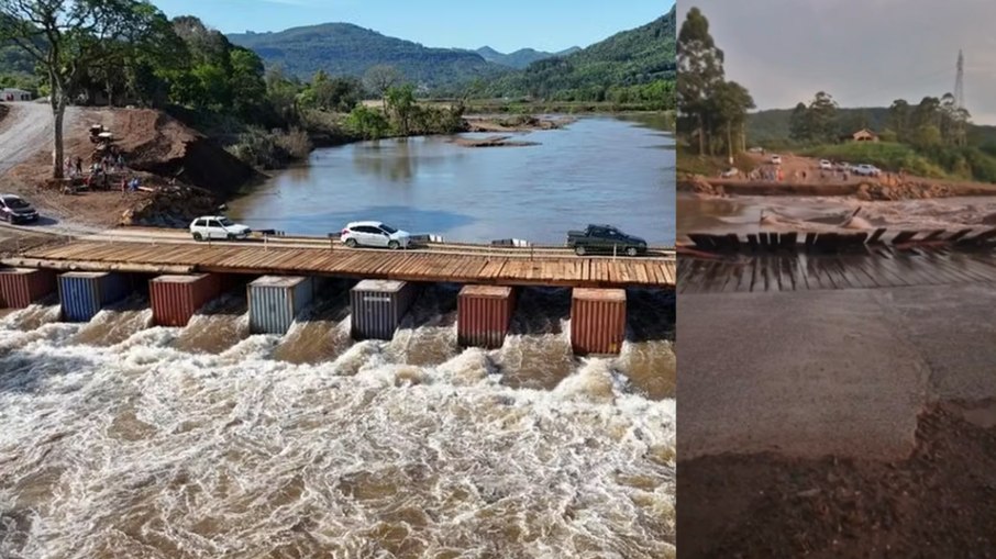 A ponte provisória foi inaugurada em outubro, menos de três meses antes de cair