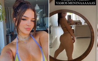 Mel Maia exibe resultado de treinos em vídeo de biquíni