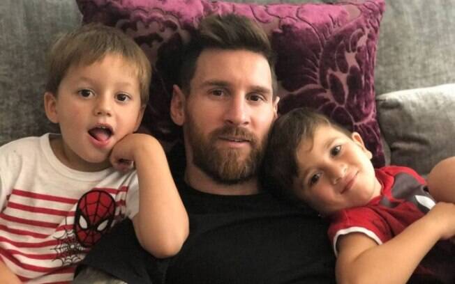 Messi e filhos, Matteo e Thiago 