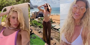 Após a virada, famosos curtem o primeiro dia do ano na praia