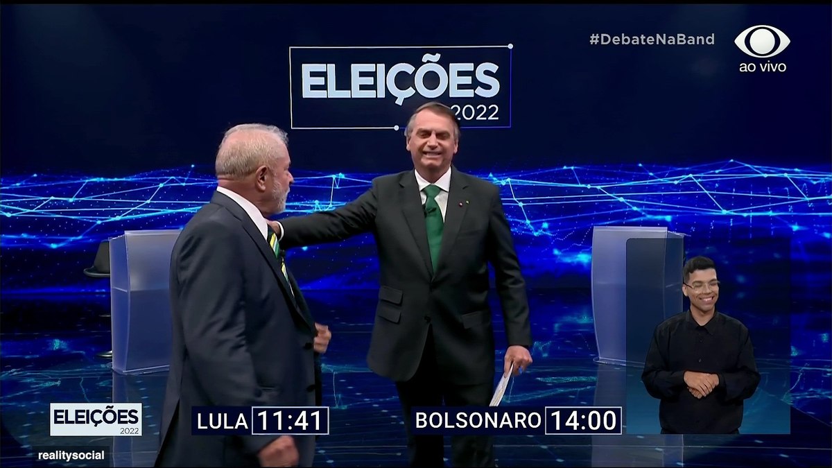 Lula e Bolsonaro no primeiro debate do segundo turno