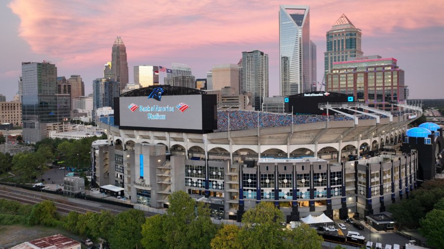 Bank of America Stadium, recebe os jogos do Carolina Panthers, da NFL, e do Charlotte FC, da MLS