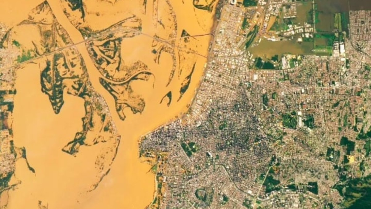A Agência Espacial dos Estados Unidos (NASA) compartilhou imagens de satélite que revelam a extensão da tragédia causada pelas chuvas no Rio Grande do Sul. 