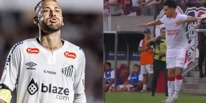 Neymar se irrita com lance polêmico em Santa Cruz x Náutico