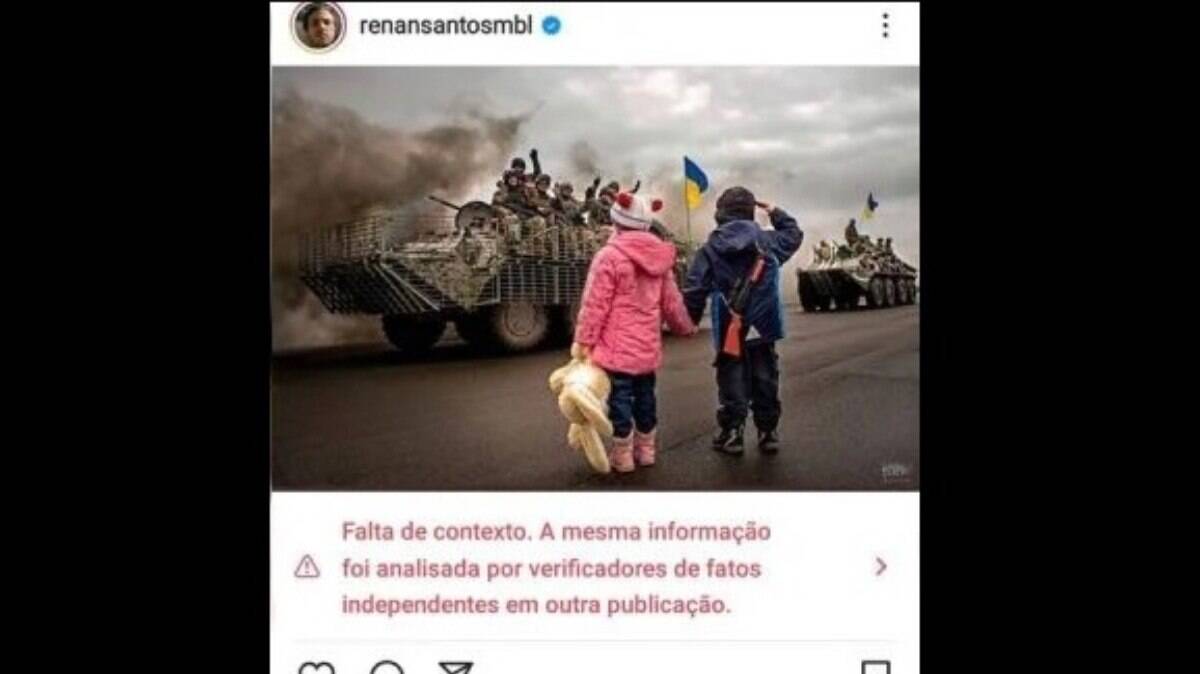 Post de Renan Santos com foto antiga da Ucrânia