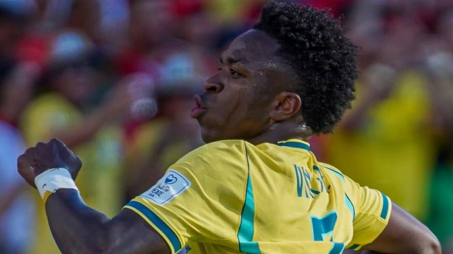 Vini Jr. marcou golaço e evitou derrota do Brasil contra Marrocos Vini Jr. marcou golaço e evitou derrota do Brasil contra Marrocos