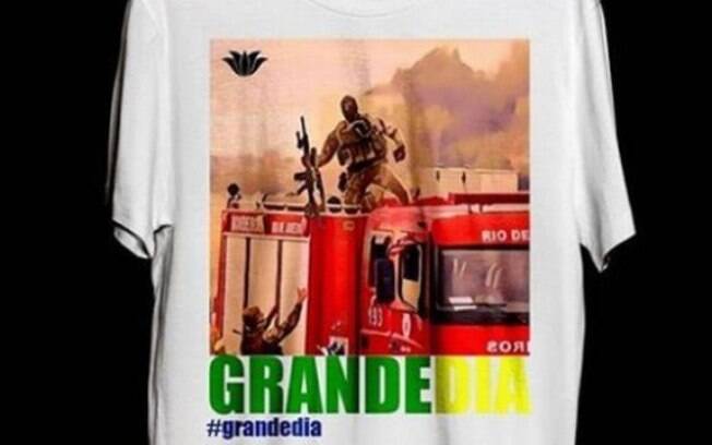 Camiseta vendida em loja mostra imagem do atirador de elite que acertou sequestrador do ônibus