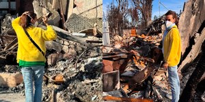 Daniela Escobar mostra estragos em sua casa após incêndio nos EUA