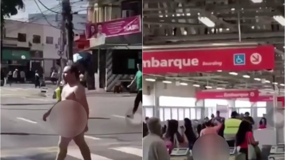 Homem andou nu pela rua e entrou em estação da CPTM, em São Paulo
