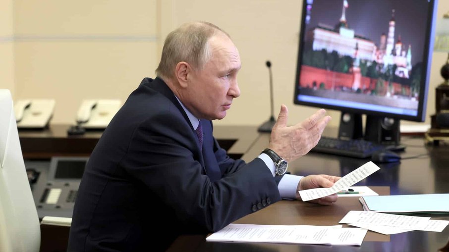 Presidente da Rússia, Vladimir Putin, durante reunião