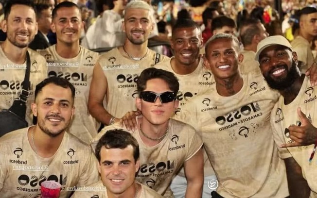 Camarote foi palco de folia para jogadores do Flamengo e amigos 