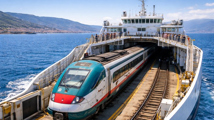Conheça o trem que atravessa o mar na Itália dentro de um navio