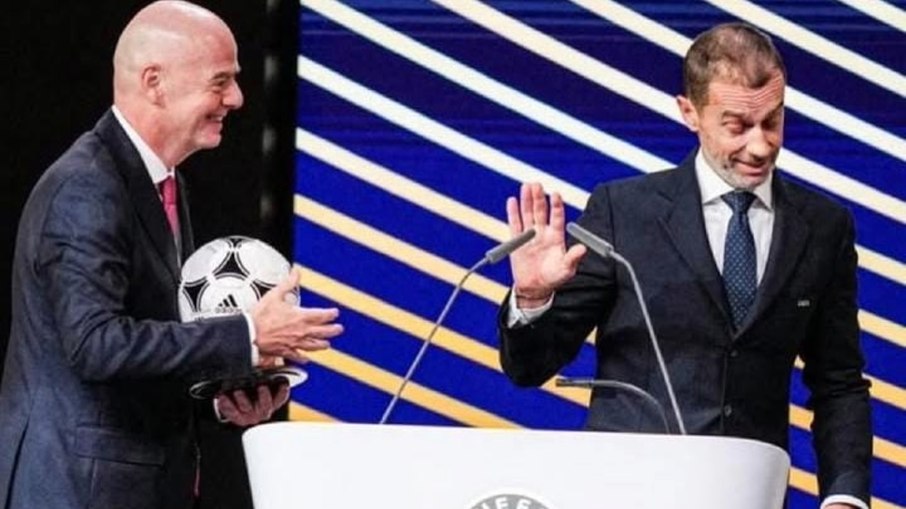 Gianni Infantino, presidente da FIFA, entra em atrito com Aleksander Ceferin, presidente da UEFA