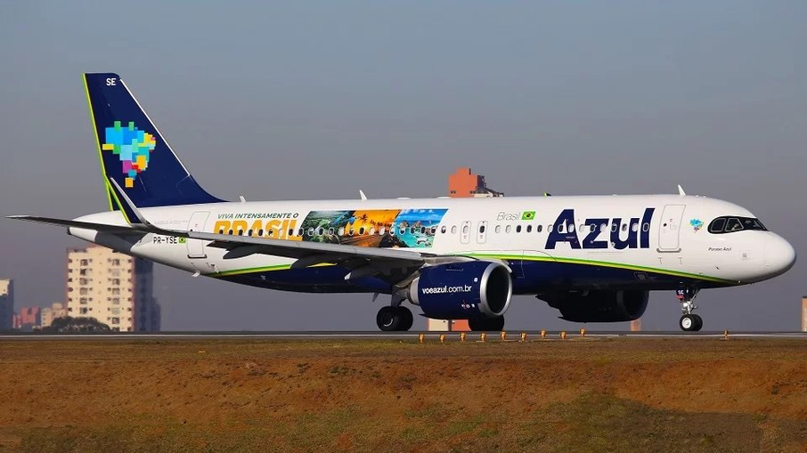 Aeronave da Azul em Congonhas