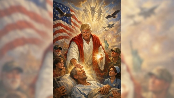 Trump se veste como Jesus, mira Papa Leão e acerta a própria base
