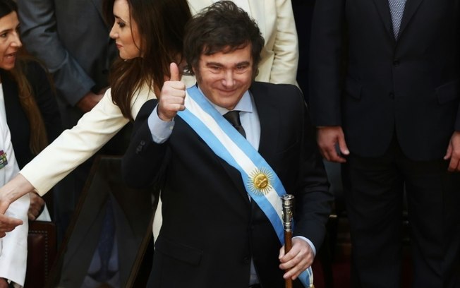 O presidente da Argentina, Javier Milei, em 10 de dezembro de 2024, em Buenos Aires