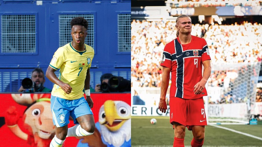 Vini Jr e Haaland são destaques de Brasil e Noruega